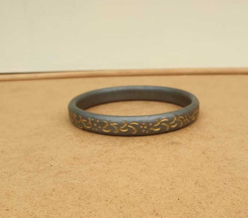 Sarbloh Iron Kara Smooth Round Engraved Sikh Kada Singh Kaur Khalsa Bangle S23K Handmade Karra design
