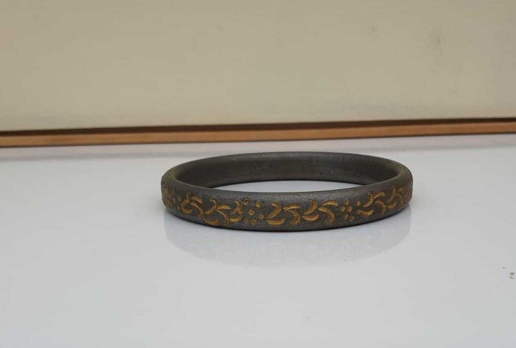 Sarbloh Iron Kara Smooth Round Engraved Sikh Kada Singh Kaur Khalsa Bangle S23K Handmade Karra design
