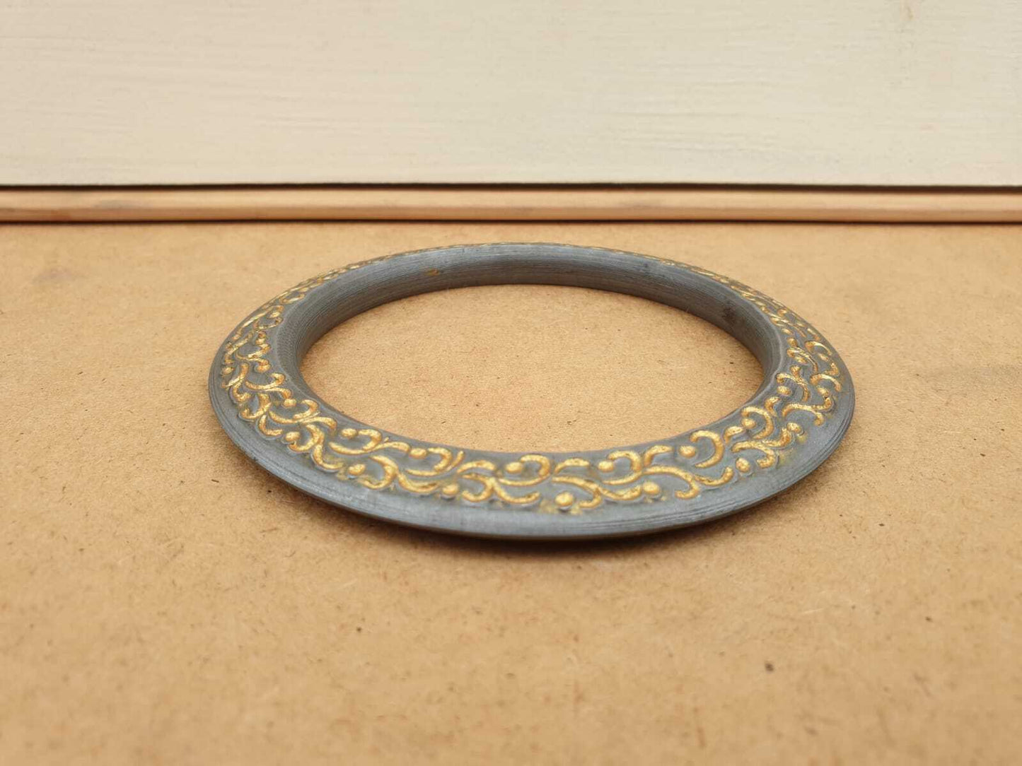 Sarbloh Chakri Kara Engraved Floral Design Punjabi Kada Sikh Singh Bangle S21K Handmade design Loha Kurra