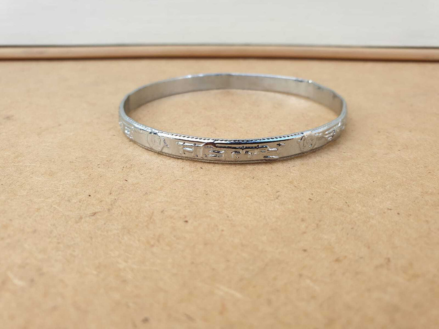 Chrome Plated Kara Satnam Waheguru Sikh Bangle Khalsa Smooth Singh Kaur Kada S24