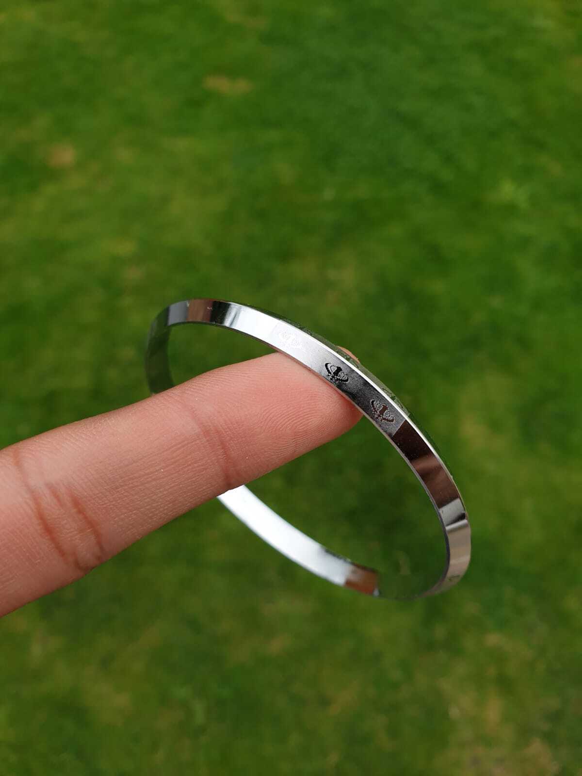 Sikh Khanda Kara Laser Engraved Silver Plated Kada Singh Khalsa Bangle New CC33