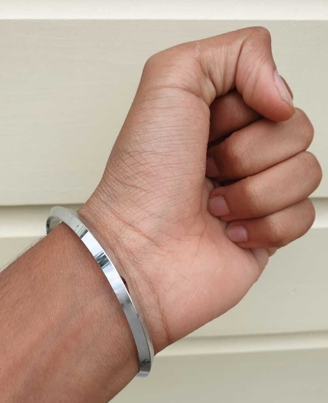 Sikh Khanda Kara Laser Engraved Silver Plated Kada Singh Khalsa Bangle New CC33