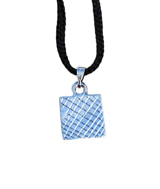 Small Punjabi Sikh Singh Khanda Square Pendant black thread necklace Locket LL32