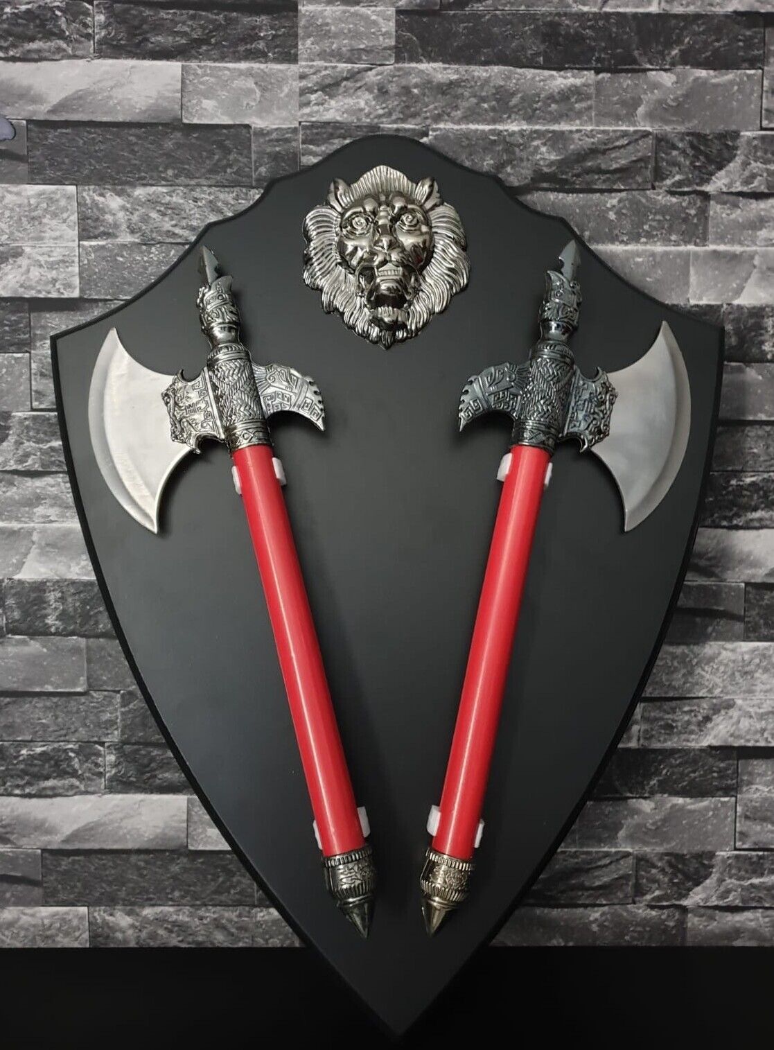Sikh Lion Axe Fantasy War Shield Nihang Singh Sparta Wall Decor Wall Mounted LL2