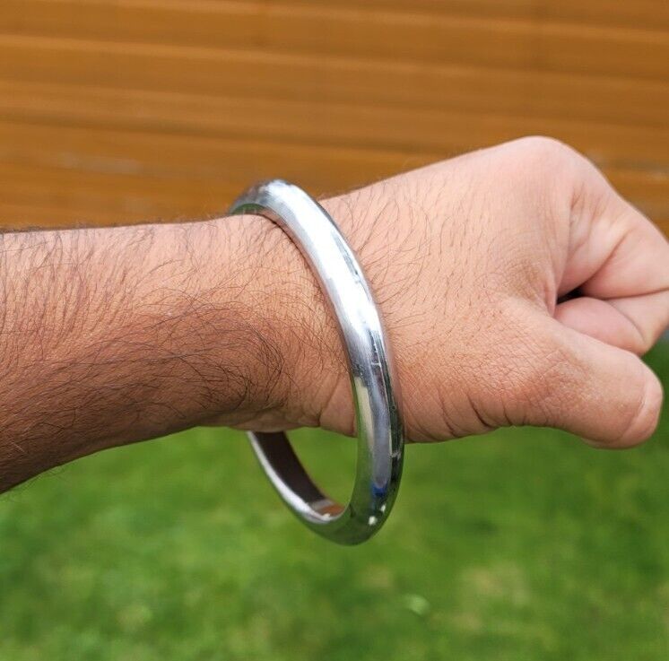 Sarbloh Kara Sikh Kada Kakaar Iron Smooth Collar Singh King Warrior Bangle EE15