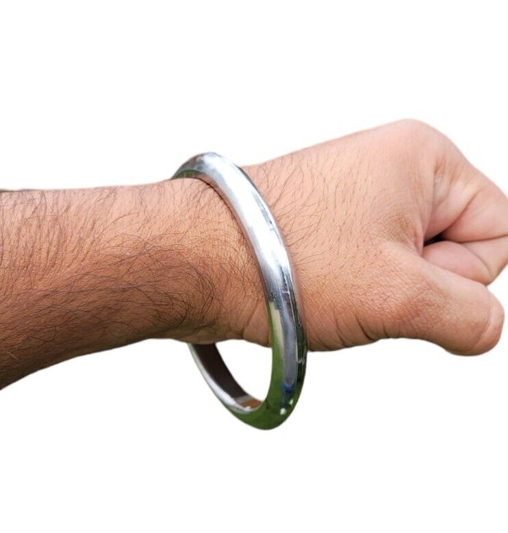 Sarbloh Kara Sikh Kada Kakaar Iron Smooth Collar Singh King Warrior Bangle EE15