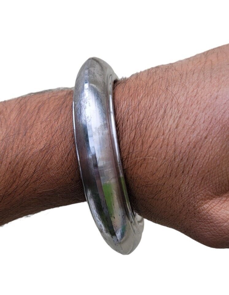 Sarbloh Kara Sikh Kada Kakaar Pure Iron Smooth Karha Heavy Warrior Bangle UK EE16R