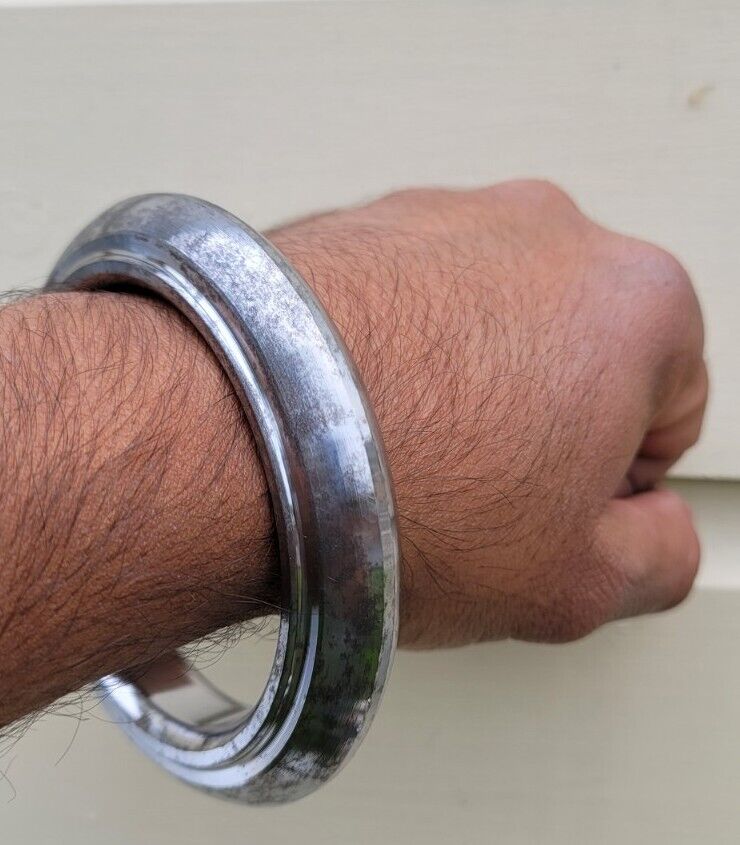 Sarbloh Kara Sikh Kada Kakaar Pure Iron Smooth Karha Heavy Warrior Bangle UK EE16R