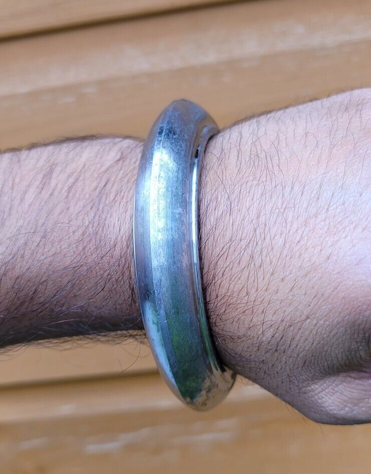 Sarbloh Kara Sikh Kada Kakaar Pure Iron Smooth Karha Heavy Warrior Bangle UK EE16R