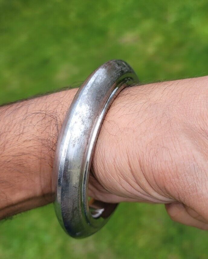 Sarbloh Kara Sikh Kada Kakaar Pure Iron Smooth Karha Heavy Warrior Bangle UK EE16R
