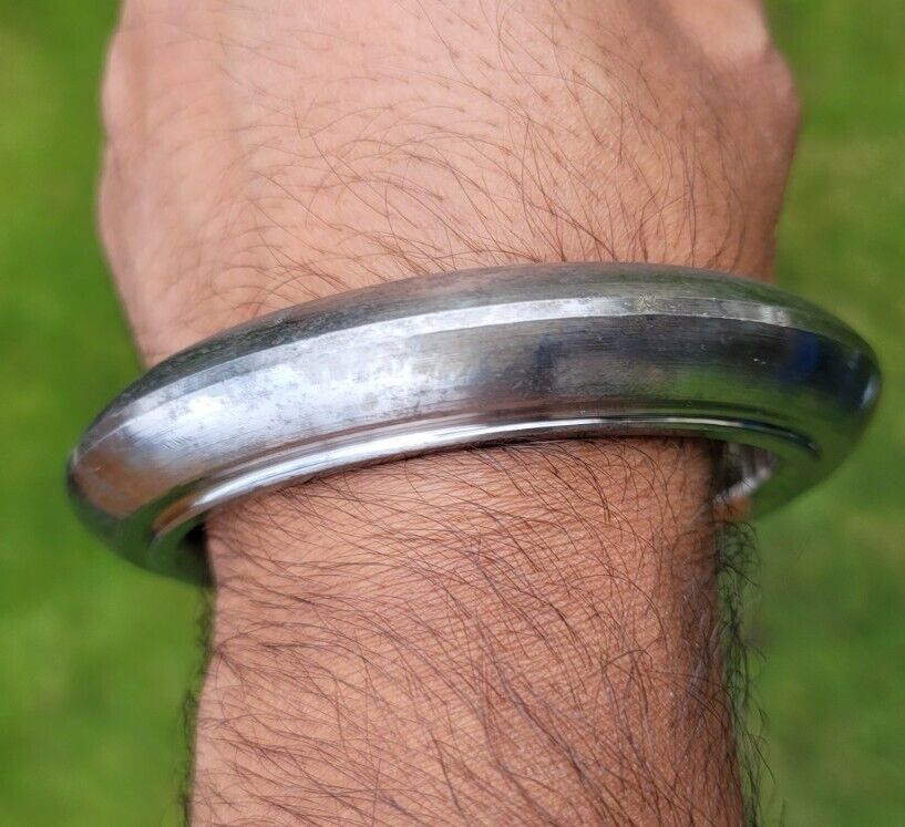 Sarbloh Kara Sikh Kada Kakaar Pure Iron Smooth Karha Heavy Warrior Bangle UK EE16R