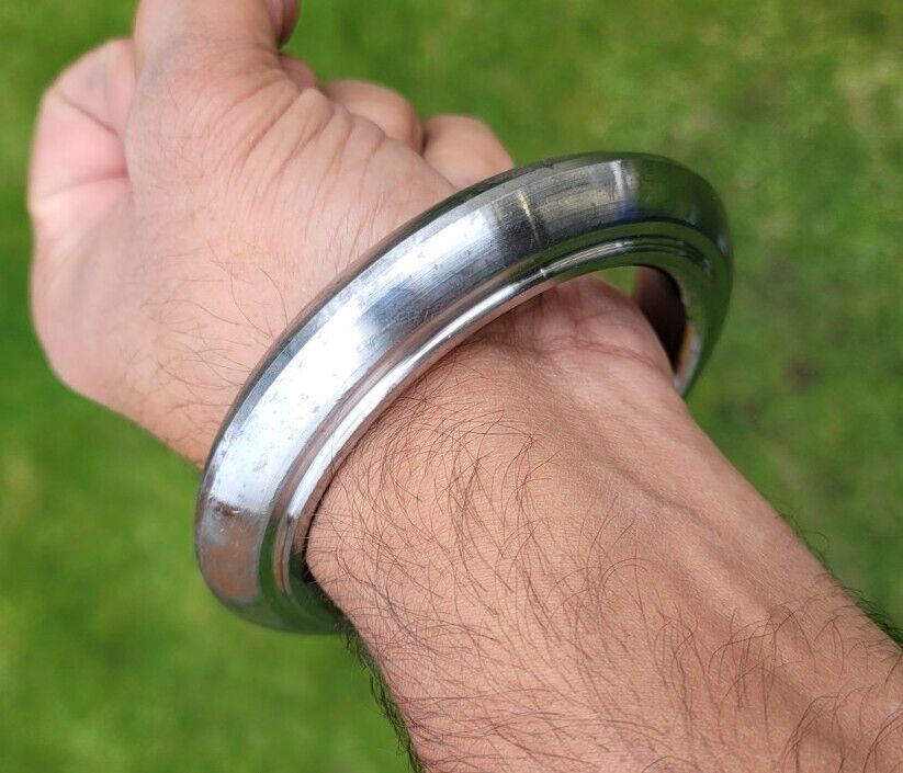 Sarbloh Kara Sikh Kada Kakaar Pure Iron Smooth Karha Heavy Warrior Bangle UK EE16R