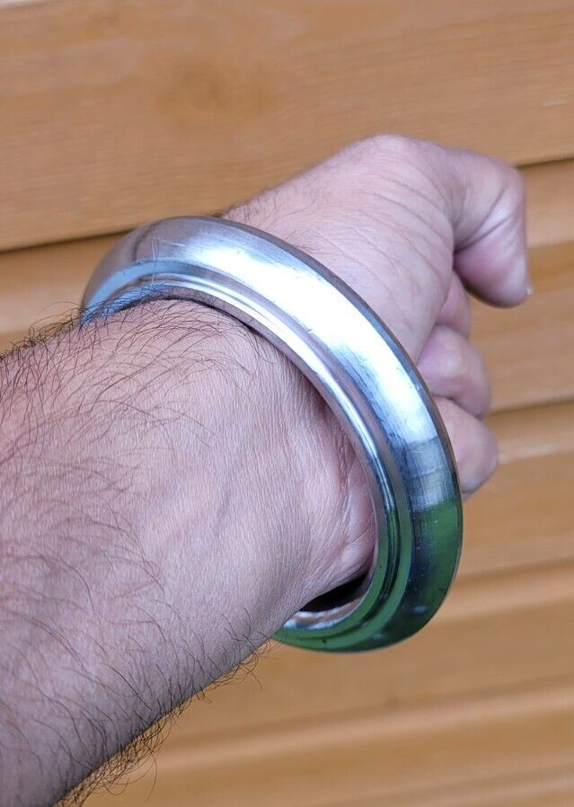 Sarbloh Kara Sikh Kada Kakaar Pure Iron Smooth Karha Heavy Warrior Bangle UK EE16R