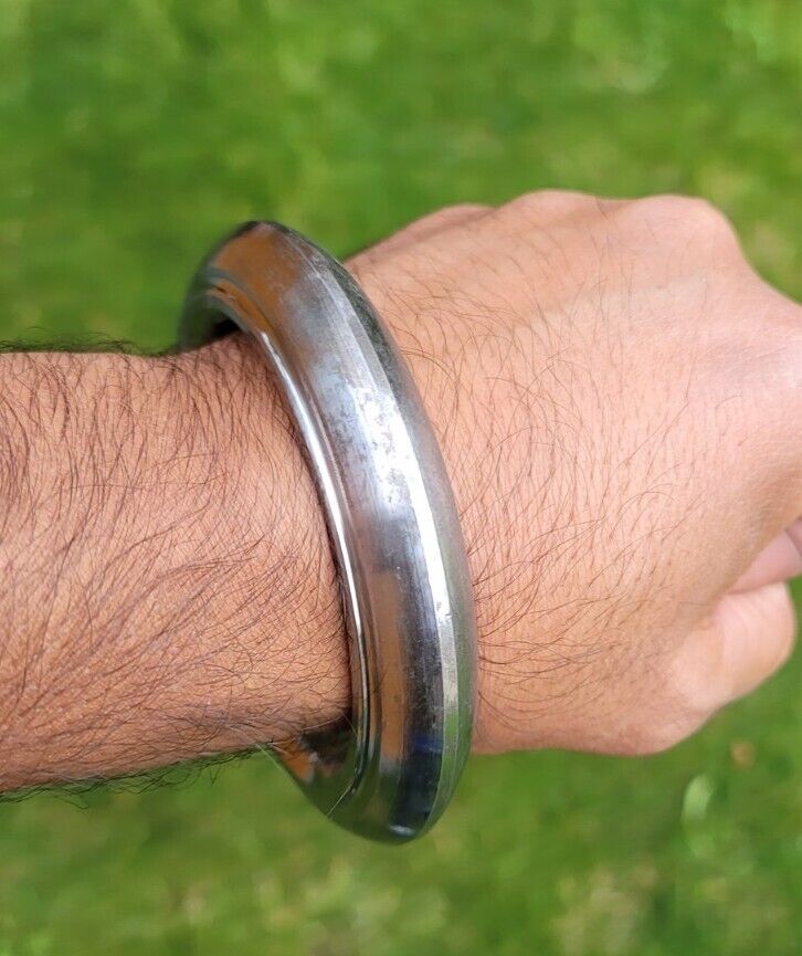 Sarbloh Kara Sikh Kada Kakaar Pure Iron Smooth Karha Heavy Warrior Bangle UK EE16R