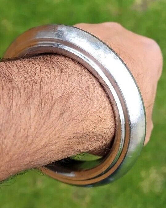 Sarbloh Kara Sikh Kada Kakaar Pure Iron Smooth Karha Heavy Warrior Bangle UK EE16R