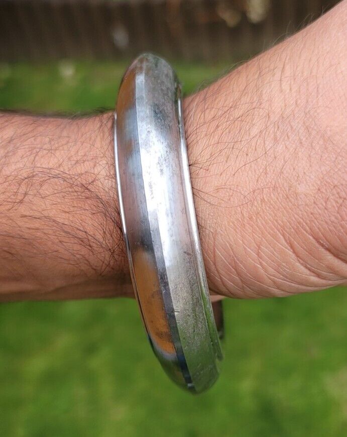 Sarbloh Kara Sikh Kada Kakaar Pure Iron Smooth Karha Heavy Warrior Bangle UK EE16R