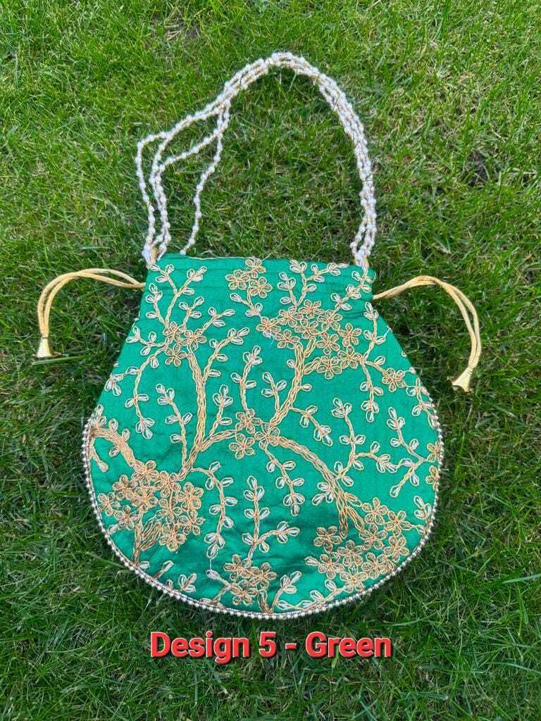 Wedding Potli Designer Silk Women Girls Purse Ethnic Indian Bride Bag Embroidery