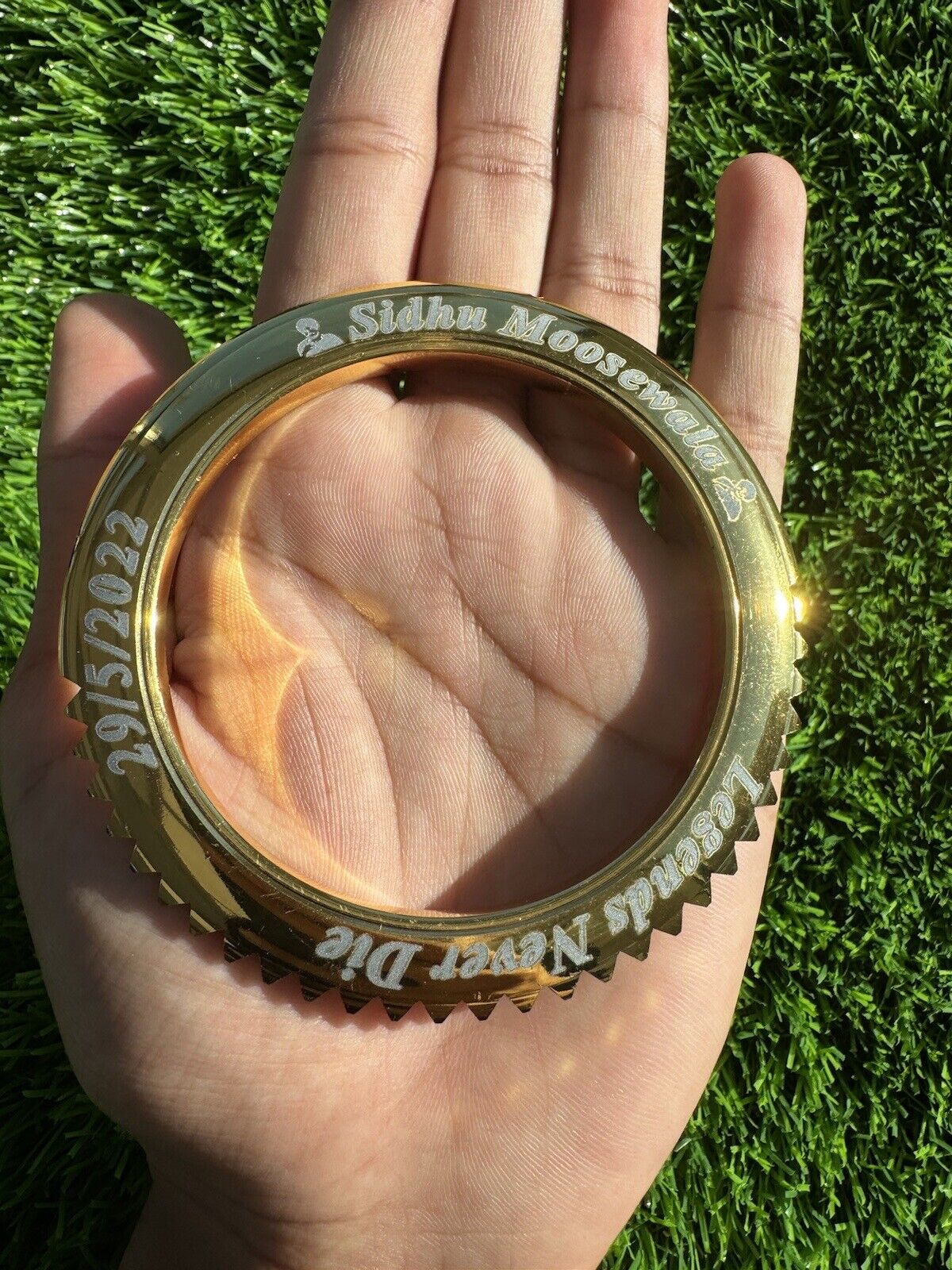 Sidhu Moosewala Kara Legends Never Die Gold Silver Plated Kada Sikh Bangle OF8 Tribute UK new