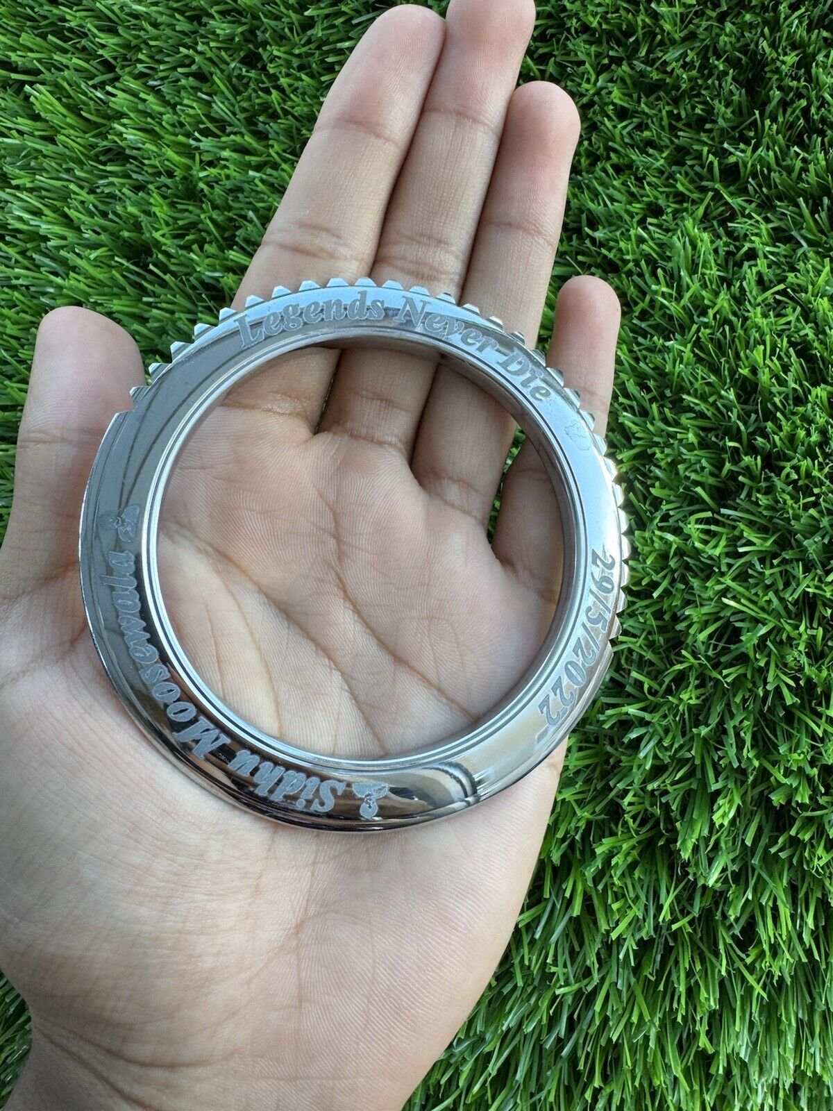 Sidhu Moosewala Kara Legends Never Die Gold Silver Plated Kada Sikh Bangle OF8 Tribute UK new
