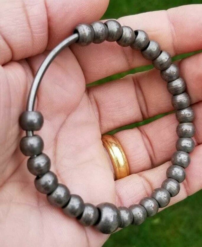 Sarbloh Simrana Kara Pure Iron Meditation Beads Sikh Bracelet Praying Bangle DD2 Singh Kaur Khalsa Simran Mala