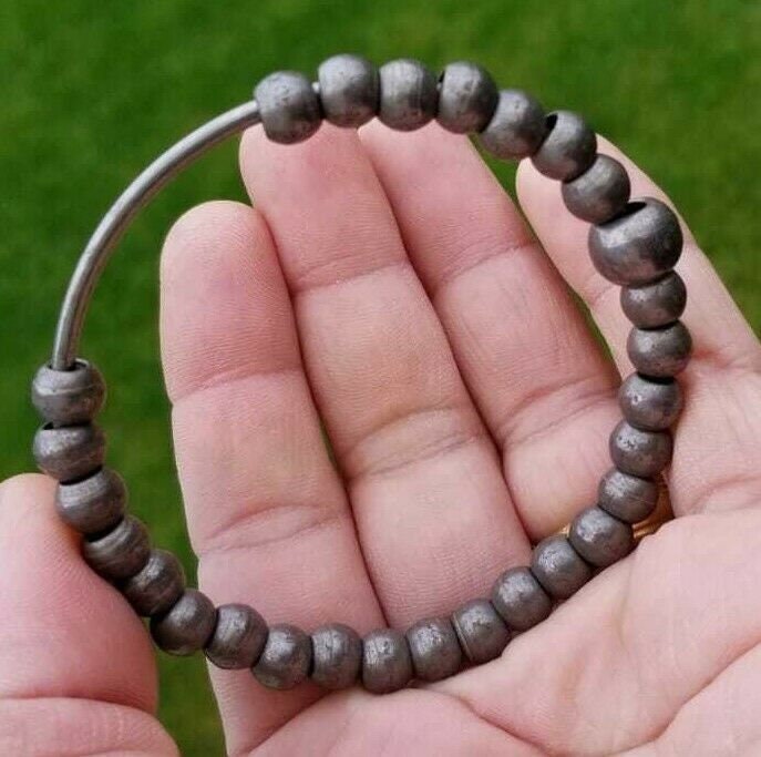 Sarbloh Simrana Kara Pure Iron Meditation Beads Sikh Bracelet Praying Bangle DD2 Singh Kaur Khalsa Simran Mala