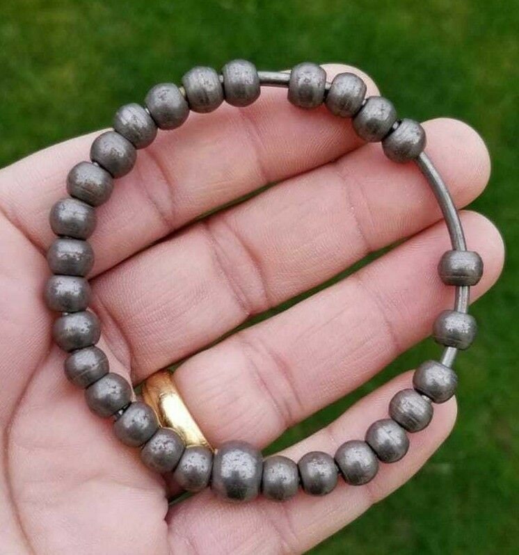 Sarbloh Simrana Kara Pure Iron Meditation Beads Sikh Bracelet Praying Bangle DD2 Singh Kaur Khalsa Simran Mala