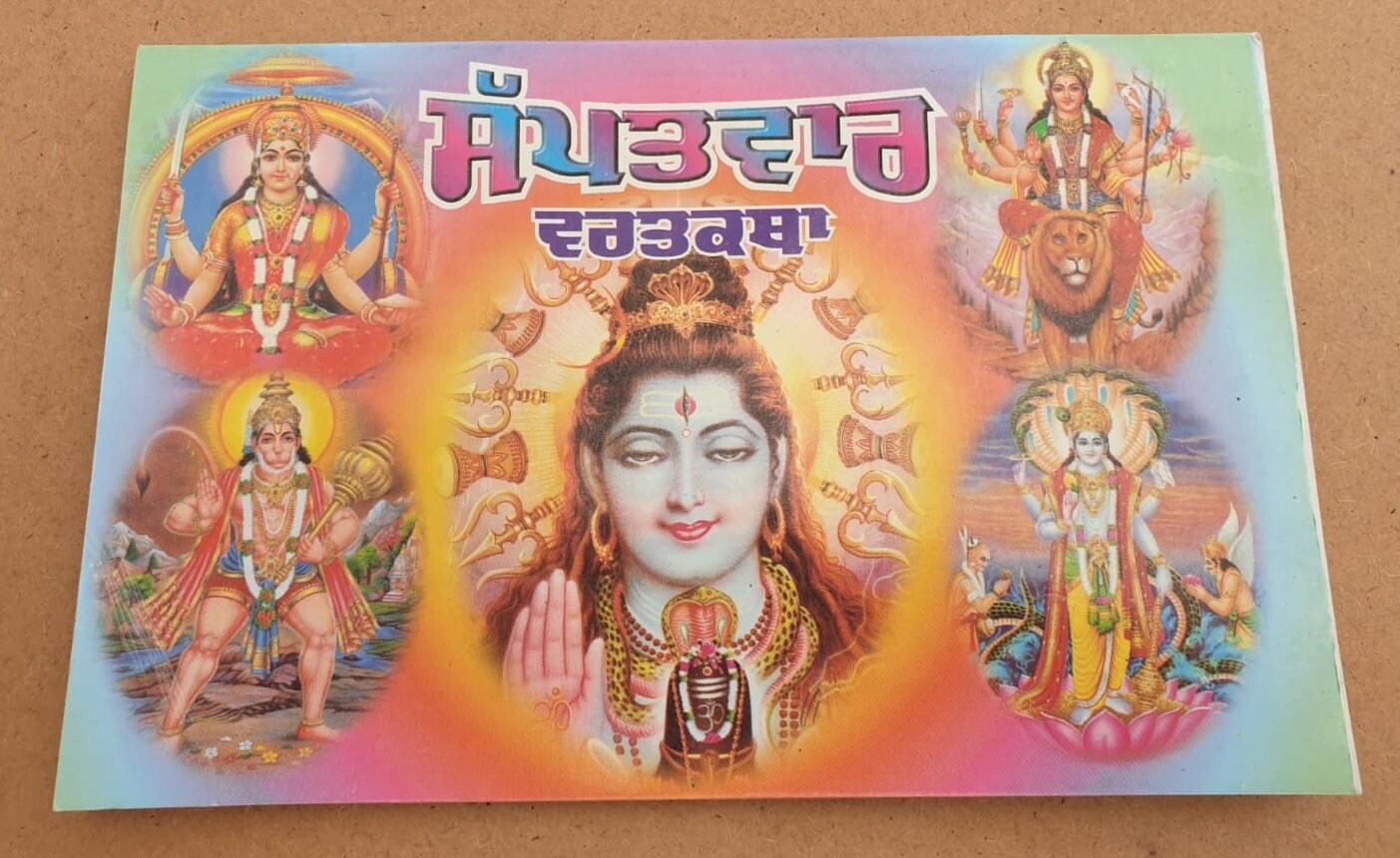 Sapatvaar Vrat Katha Seven days Fasting in Gurmukhi Punjabi Hindu Book Good Luck Prayers Evil Eye Protection Shield Poojan Vidhi Aarti B72