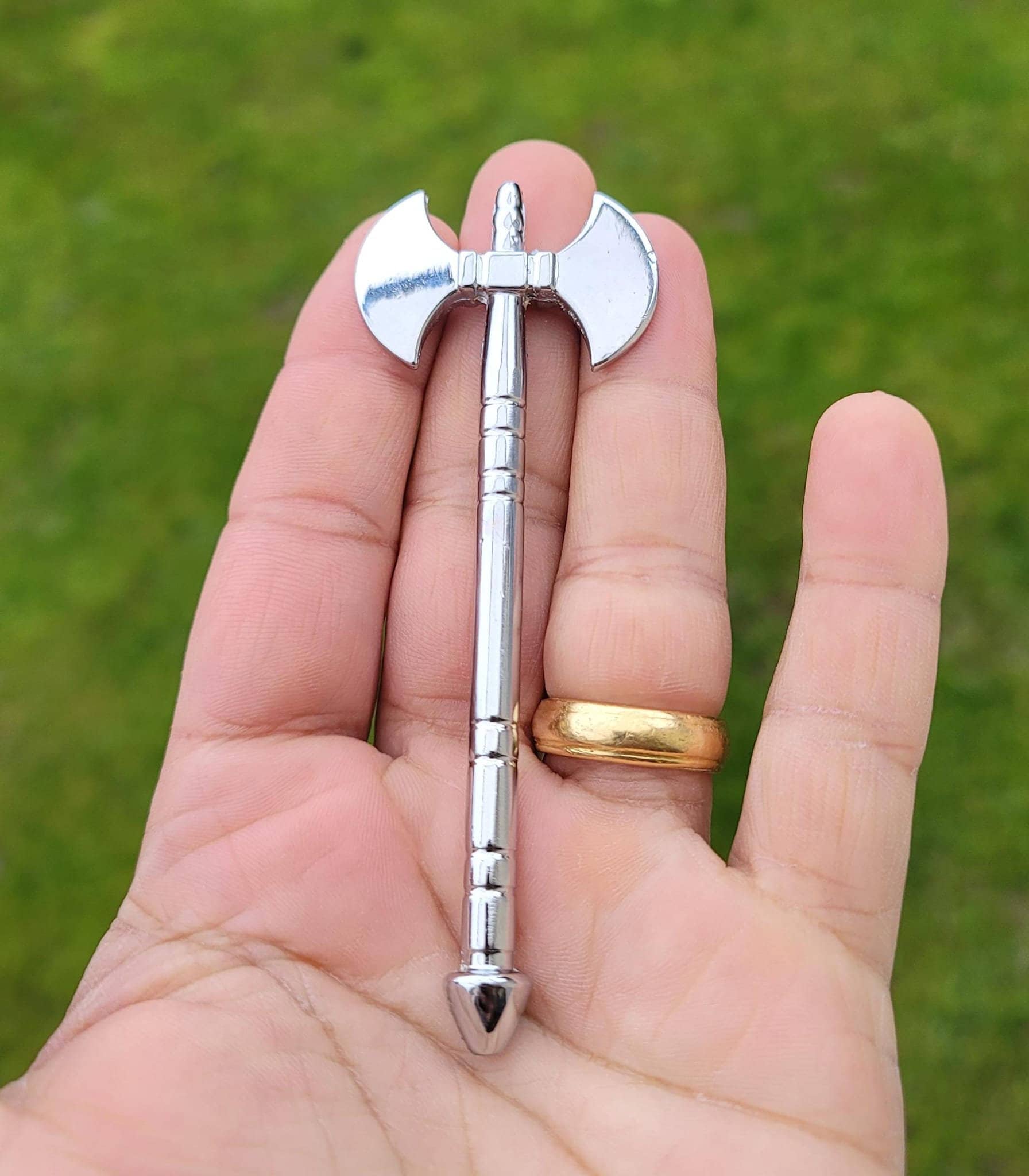 Stainless Steel Punjabi Sikh Singh Dumala Shastar Solid Two Gandassi A ...