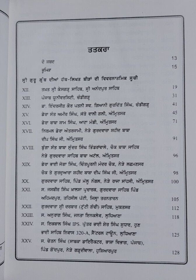 Guru Granth Sahib Ji Diya Hath Likhat Beeda de Darshan Sikh Research Book Punjab