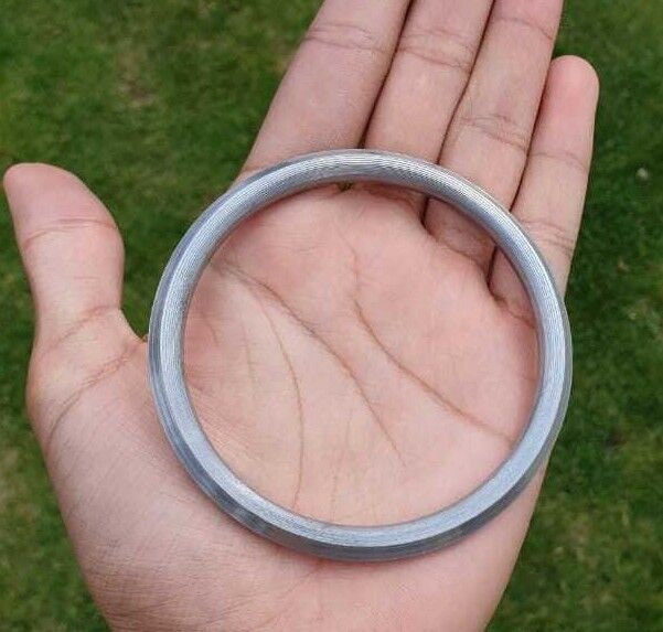 Sarbloh Iron Kara Five Lines Design Sikh Kada Singh Kaur Khalsa Bangle CC31 NEW