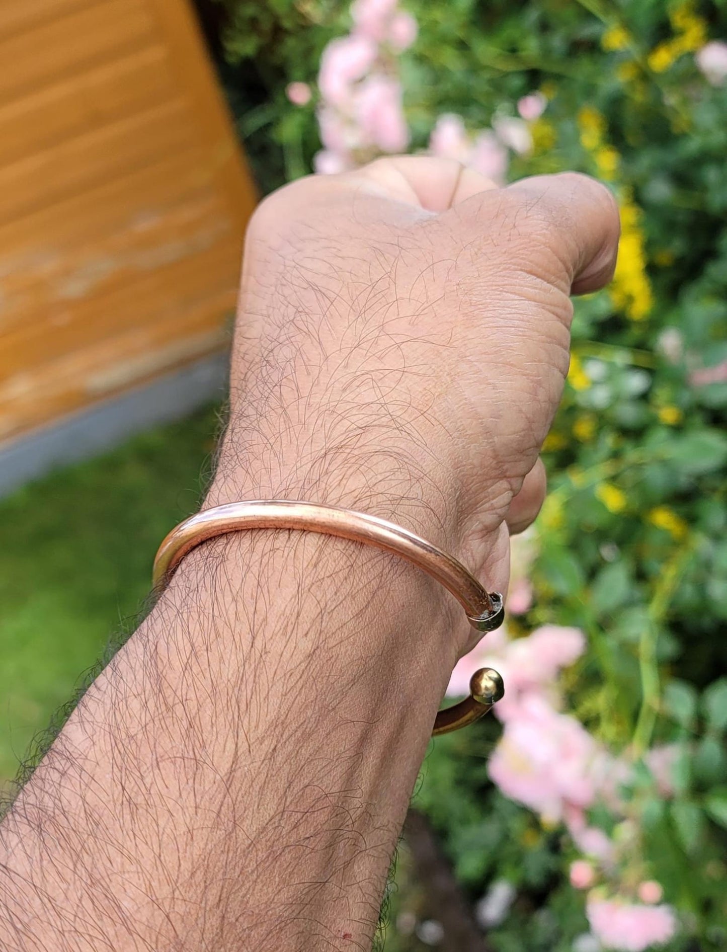 Copper Round Clip Kids Bracelet Cuff Adjustable Size Hindu Tamba Kada Kara Y7