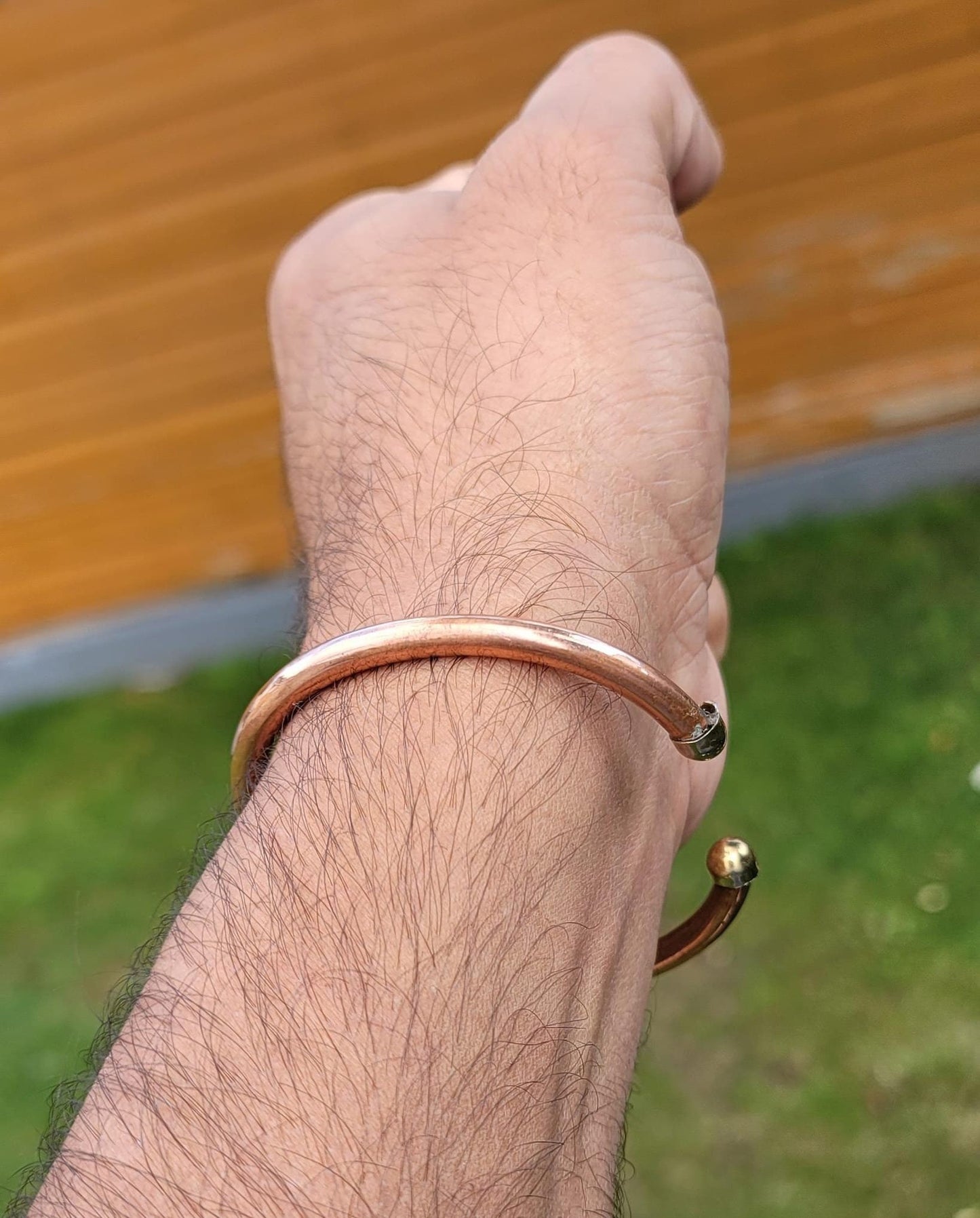 Copper Round Clip Kids Bracelet Cuff Adjustable Size Hindu Tamba Kada Kara Y7