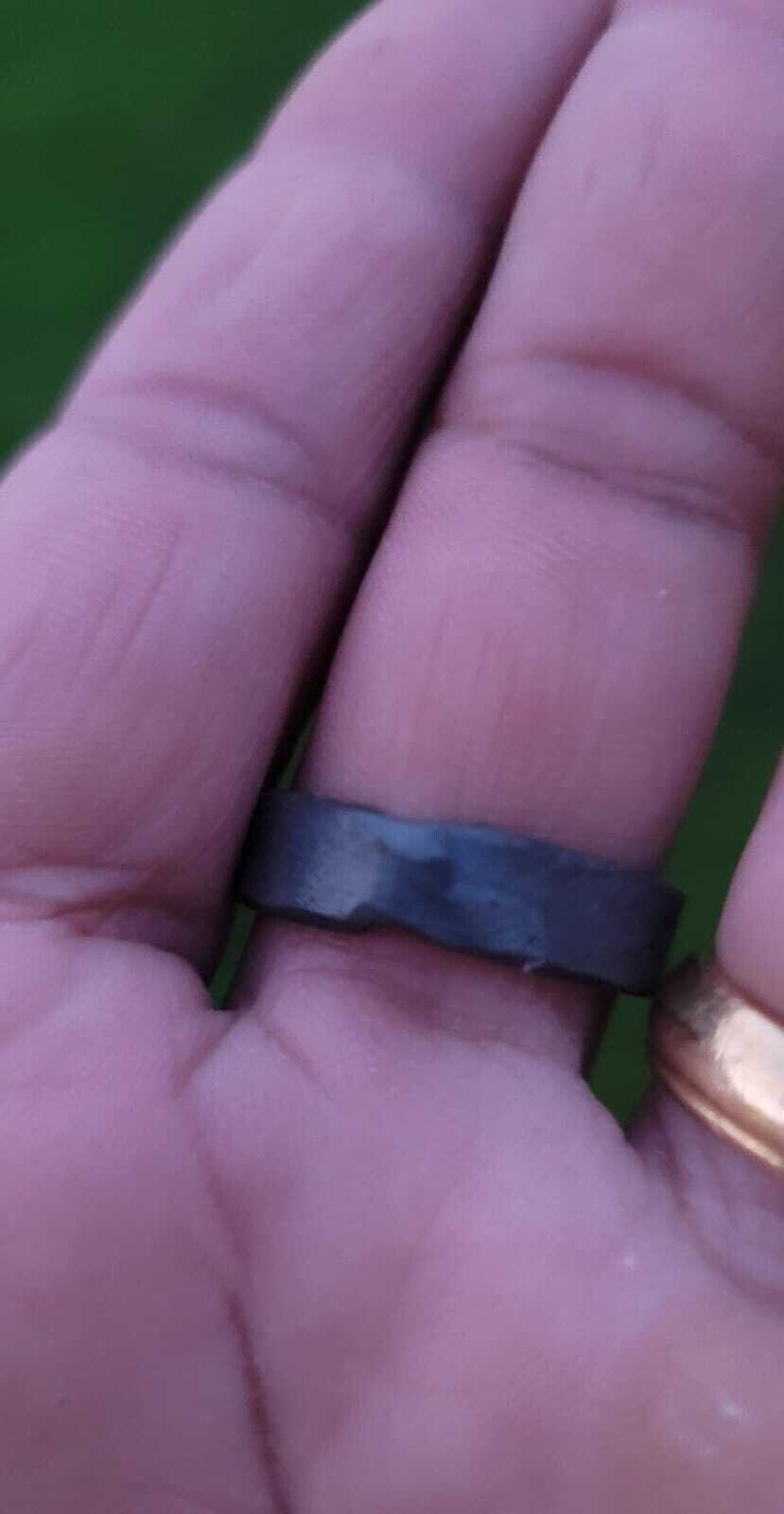 Shani Iron Ring Horse Shoe Handmade Saturn Protection Ring Challa Iron Chala EEE4