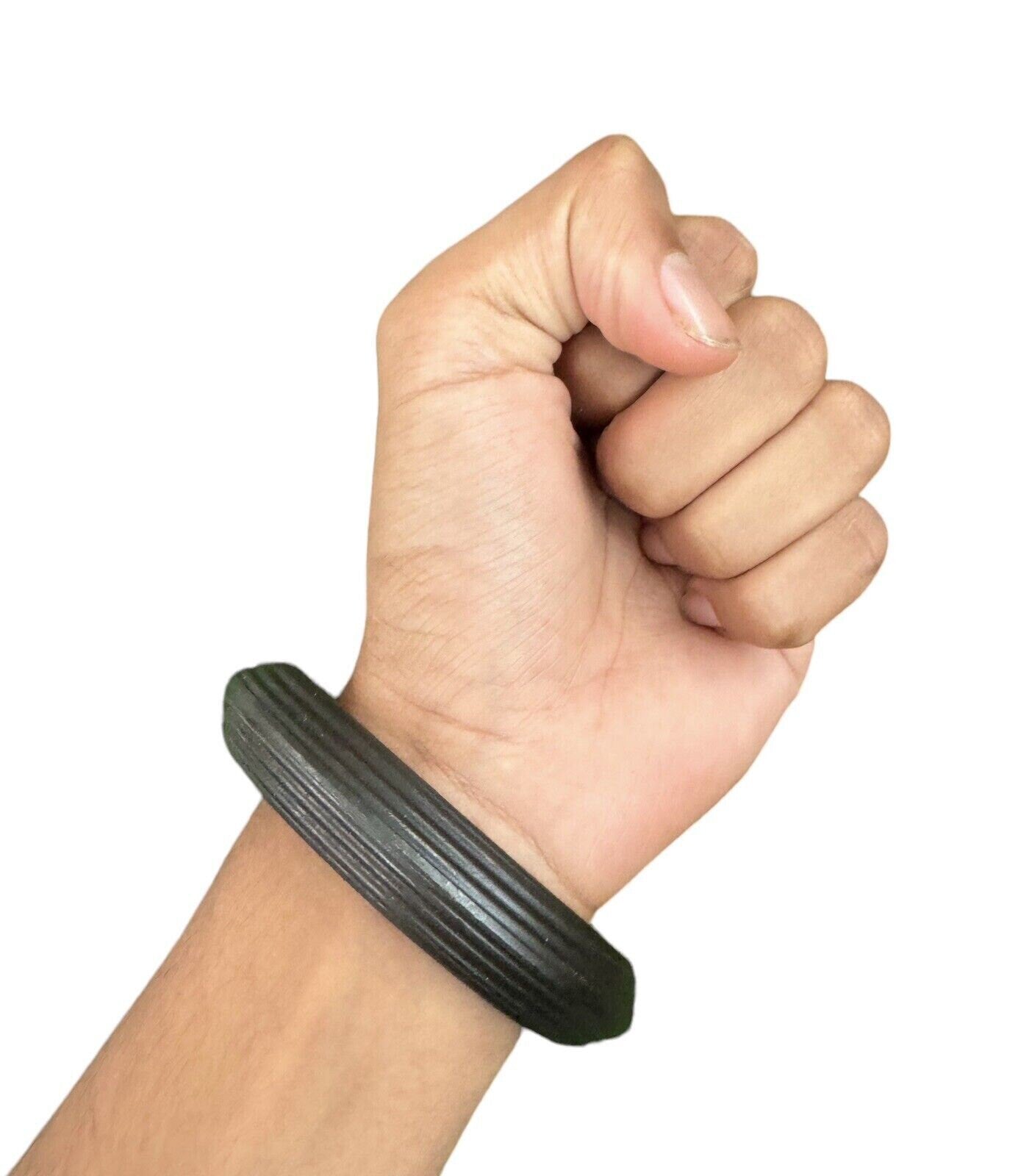 Sarbloh Kara Black Dori Edge Pure Iron Sikh Kada Heavy Khalsa Bangle OF1 Singh