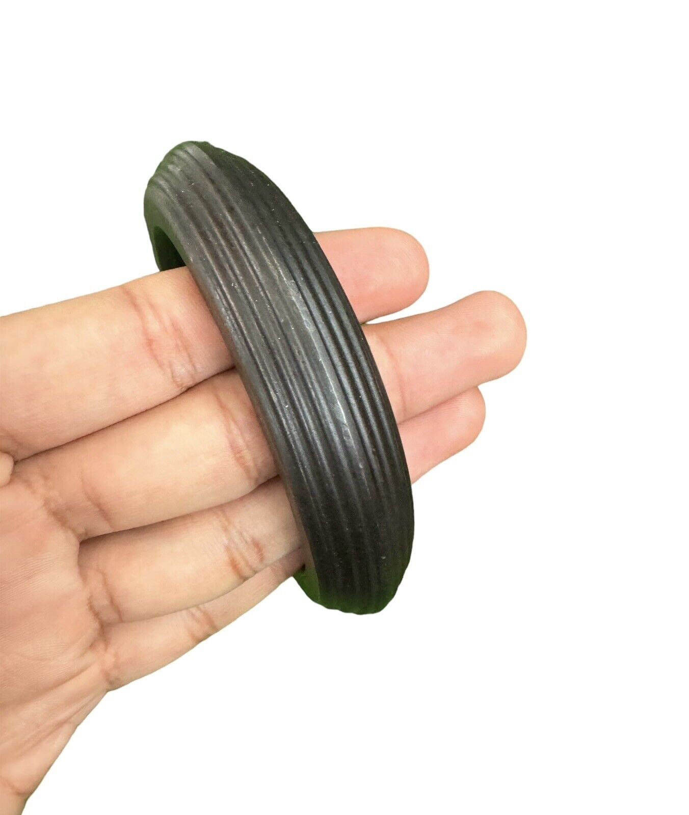 Sarbloh Kara Black Dori Edge Pure Iron Sikh Kada Heavy Khalsa Bangle OF1 Singh