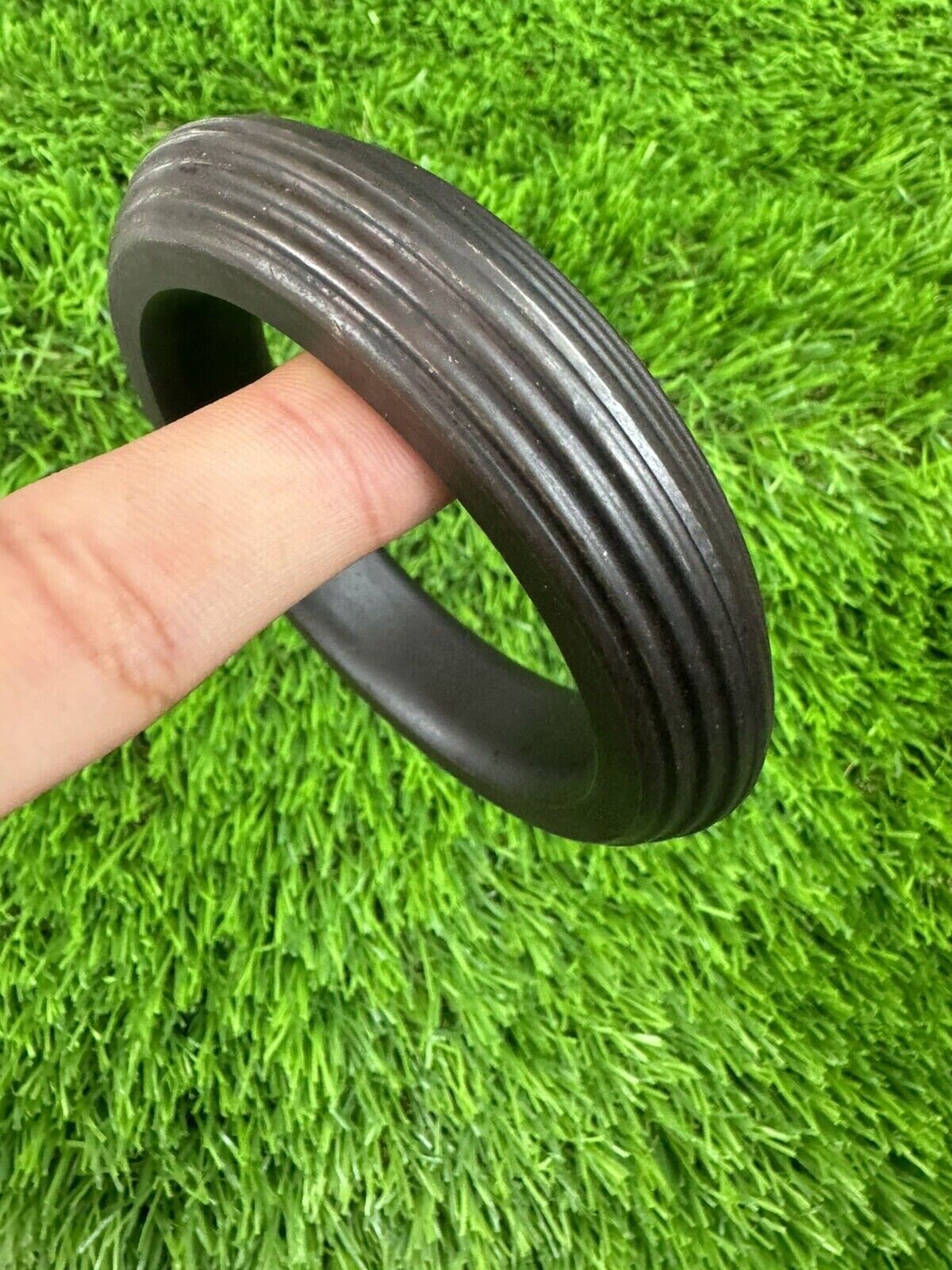 Sarbloh Kara Black Dori Edge Pure Iron Sikh Kada Heavy Khalsa Bangle OF1 Singh