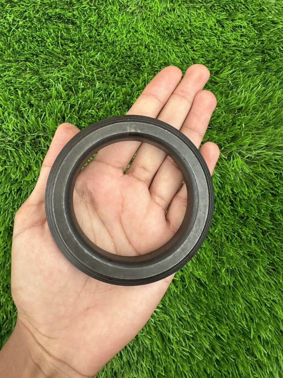 Sarbloh Kara Black Dori Edge Pure Iron Sikh Kada Heavy Khalsa Bangle OF1 Singh