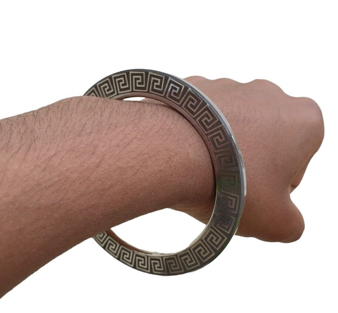 Stainless Steel Kara Floral Gurmukhi Karha Punjabi Kada Sikh Singh Bangle New N9R