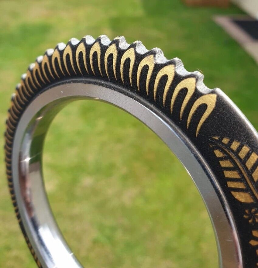 Sarbloh Tooth Kara Floral design Chakri Karha Punjabi Kada Sikh Singh Bangle N10R