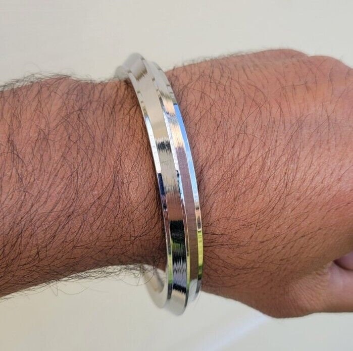 Sikh Kara Stainless Steel Singh Kaur Collar Kada Punjabi Edge Bangle E19 New