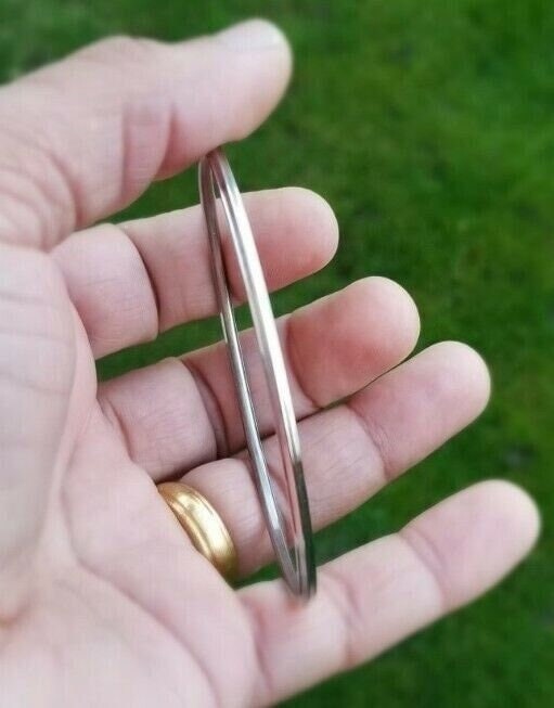 Stainless Steel Kara Silver Colour Thin Sikh Kada Singh Kaur Khalsa Bangle T3 UK