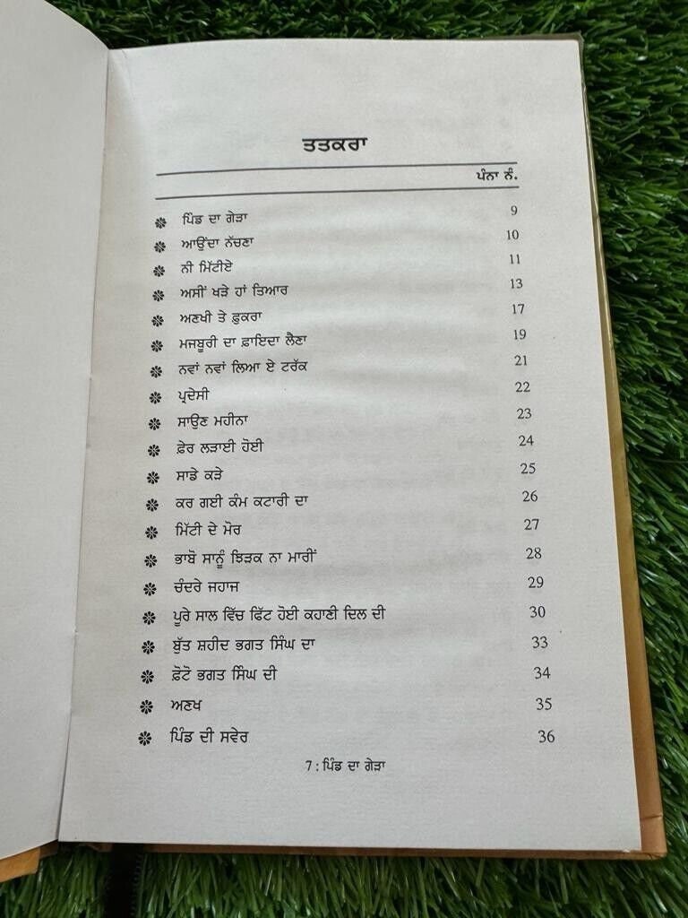 Pind da Gerha Poetry Songs book by Mangal Hathur Punjabi Gurmukhi Hardcover MC
