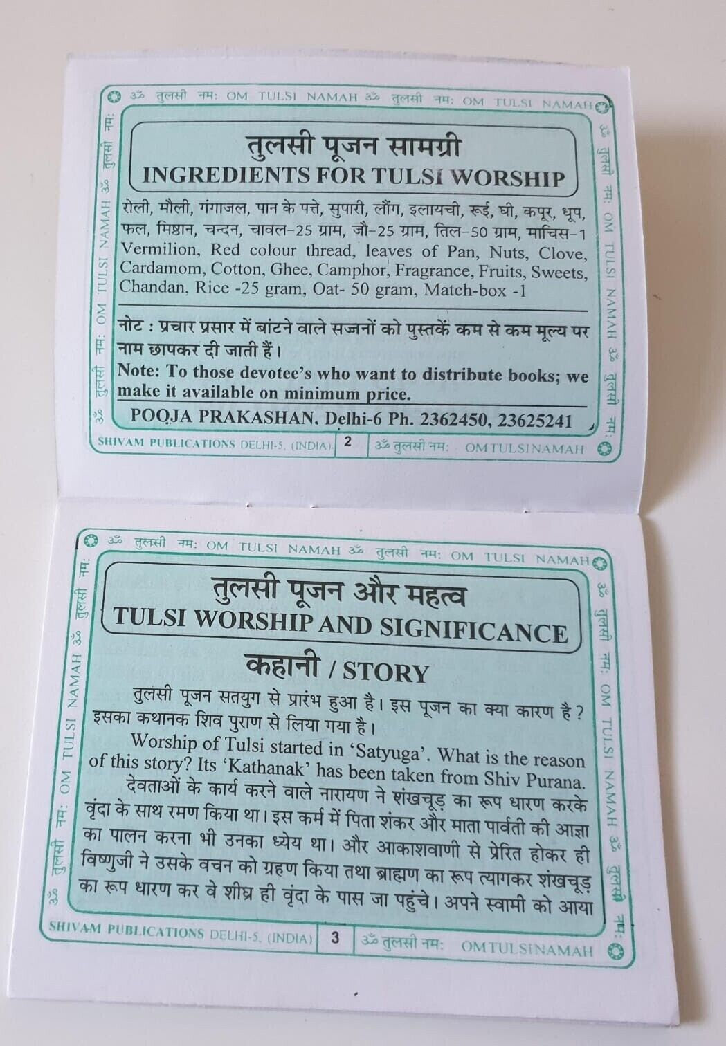 Shri Tulsi Chalisa Hindu Evil Eye Protection Good Luck Book Hindi English GG24