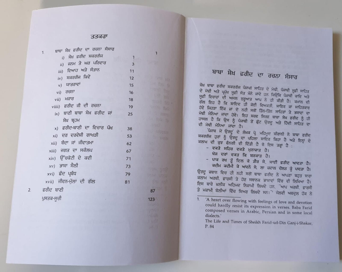 Baba Sheikh Fareed Jeevan te Rachna Life and writings Sikh Book in Punjabi A21
