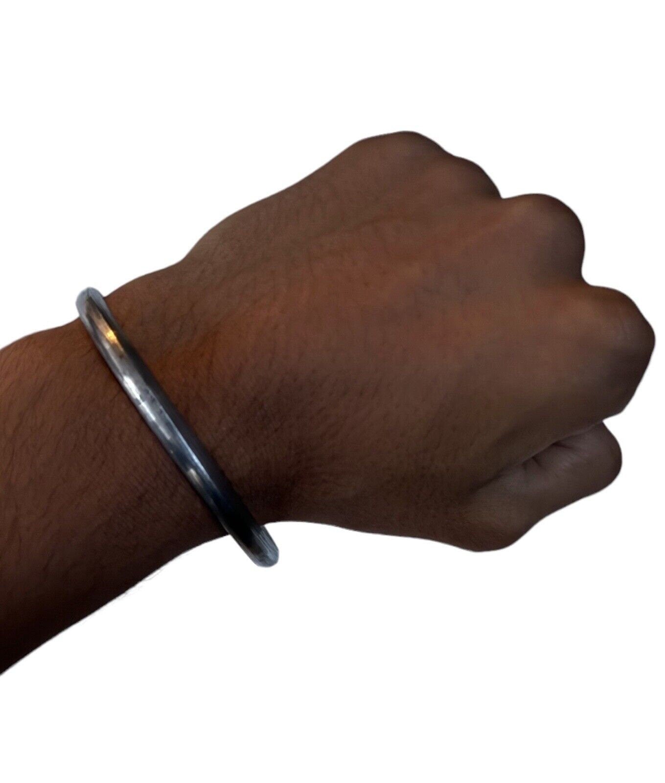 Pure Iron Sarbloh Kara Kada Ridged Sikh Bangle Singh Kaur Khalsa OF20 New Gift UK