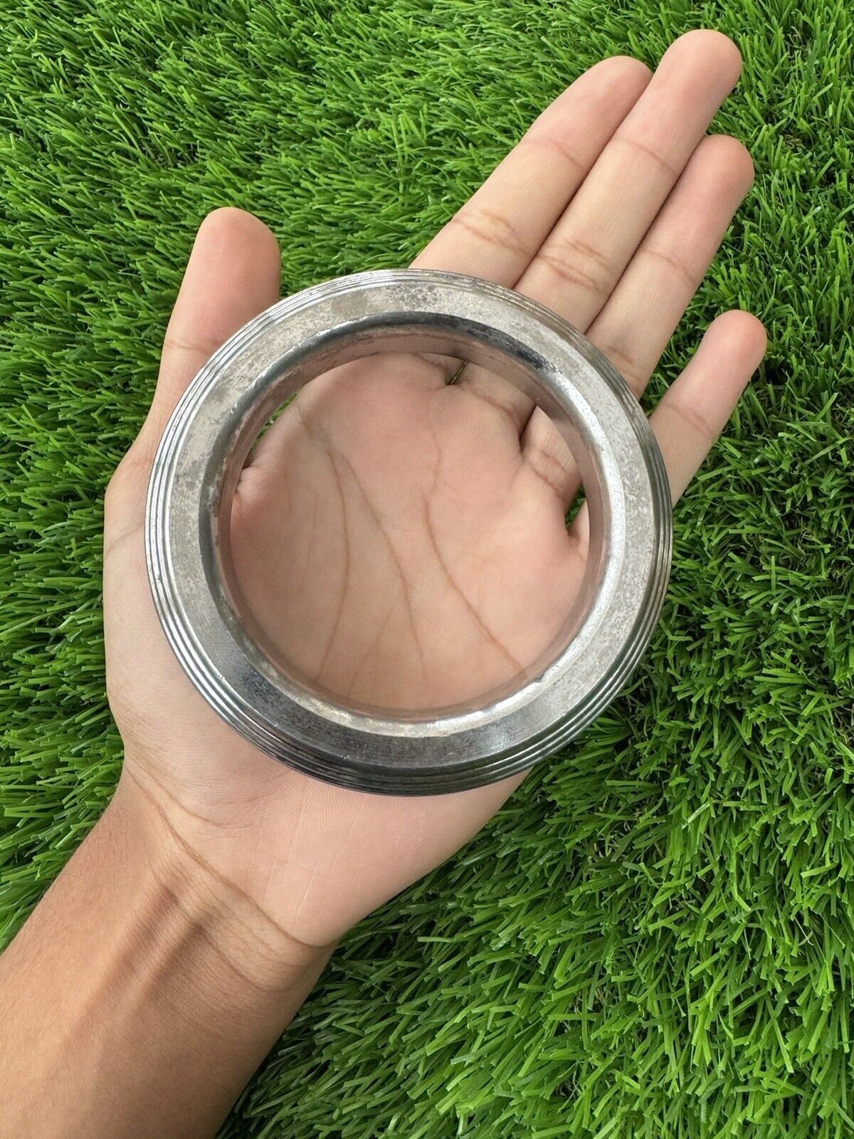 Pure Iron Kara Sarbloh Taksali Sikh Kada Lined Bangle Singh Kaur Khalsa OF13 NEW