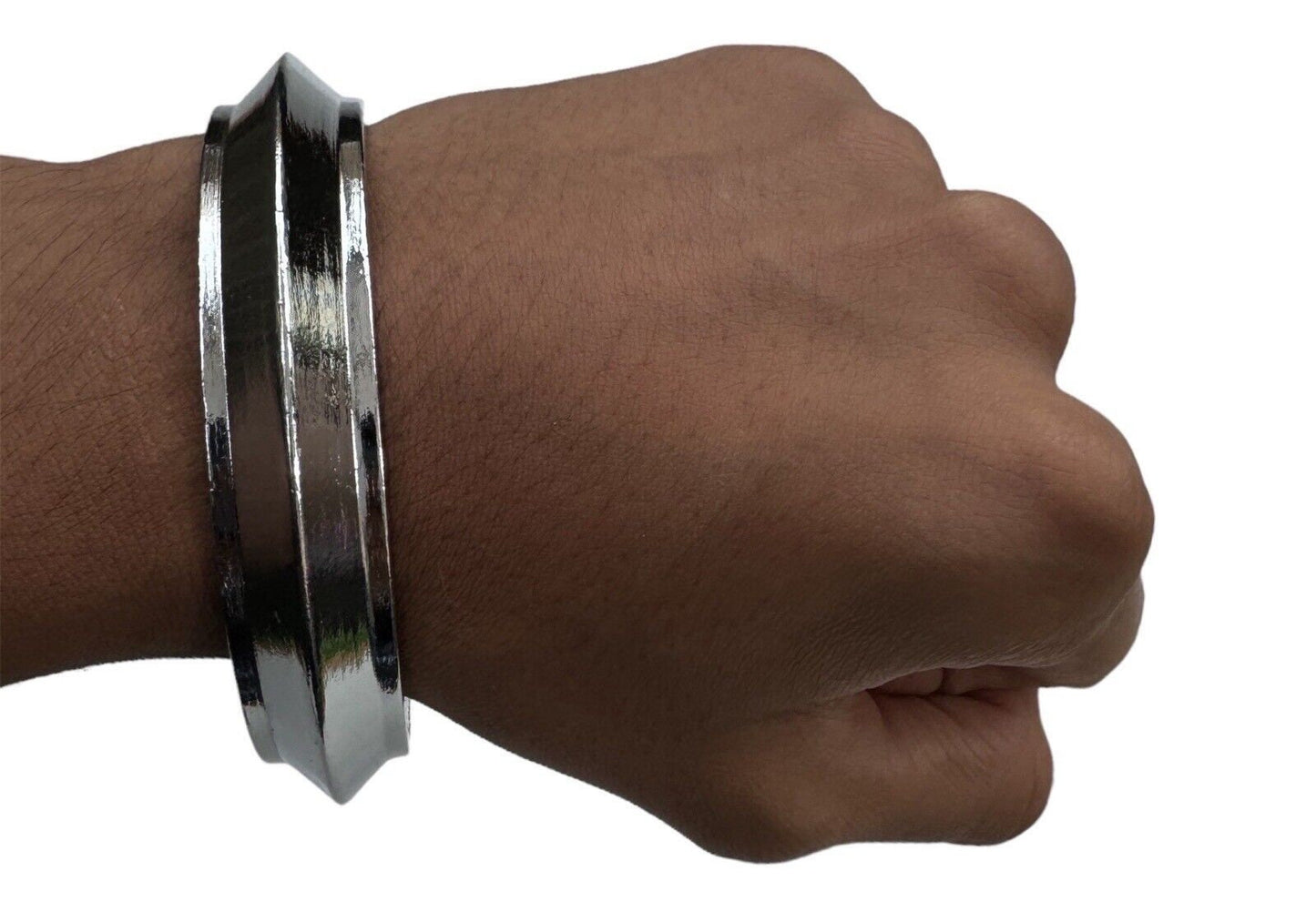 Sikh Kara Chrome Plated Thick Collar Kada Heavy Singh Kaur Khalsa Edge Bangle OF12R