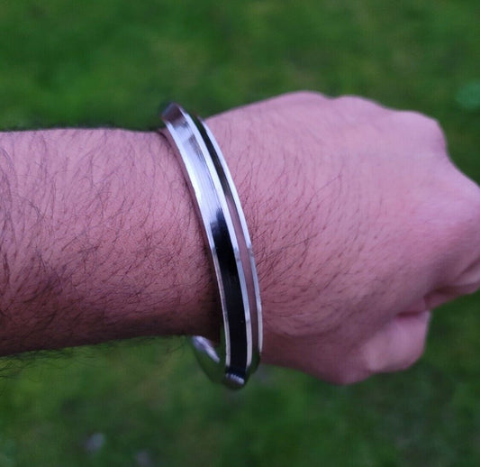 Sikh Kara Stainless Steel Collar Edge Heavy Kada Singh Kaur Bangle OG3 Punjabi New