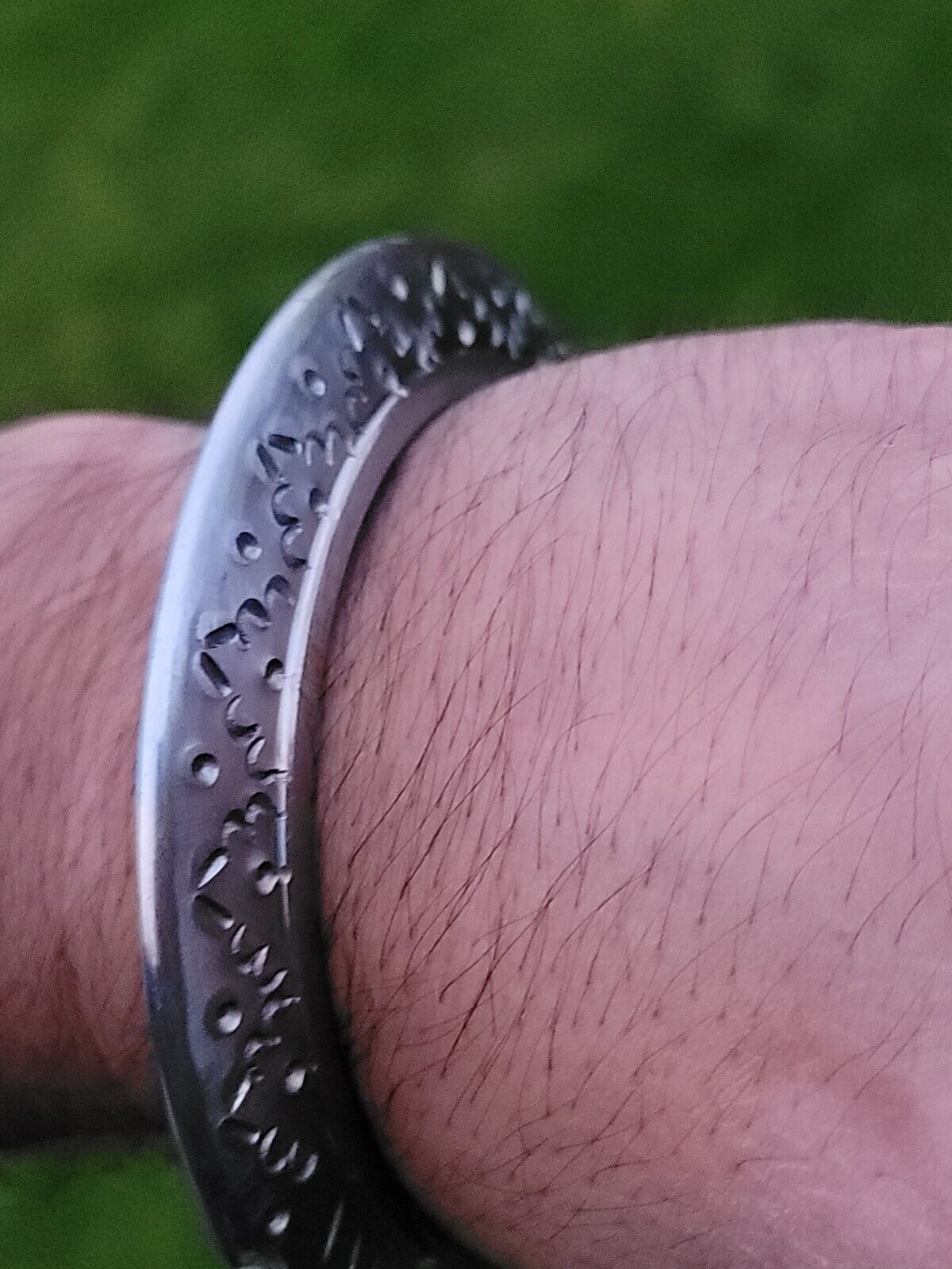 Sarbloh Toothing Edge Chakri Kara Floral Engraved Heavy Kada Sikh Khalsa Bangle Pure Iron OG4 New
