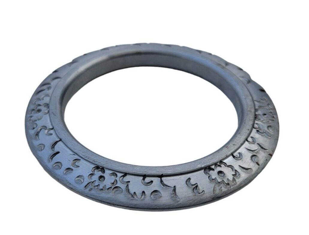 Sikh Sarbloh Kara Pure Iron Cut Floral Chakri Kada Khalsa Warrior Bangle OG7R